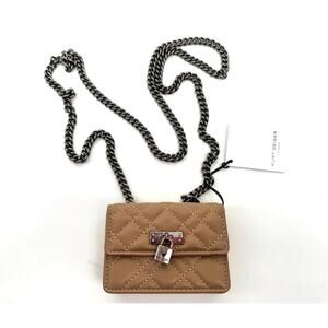 Kurt Geiger London NWT Camel Micro Brixton Quilted Shoulder Bag
